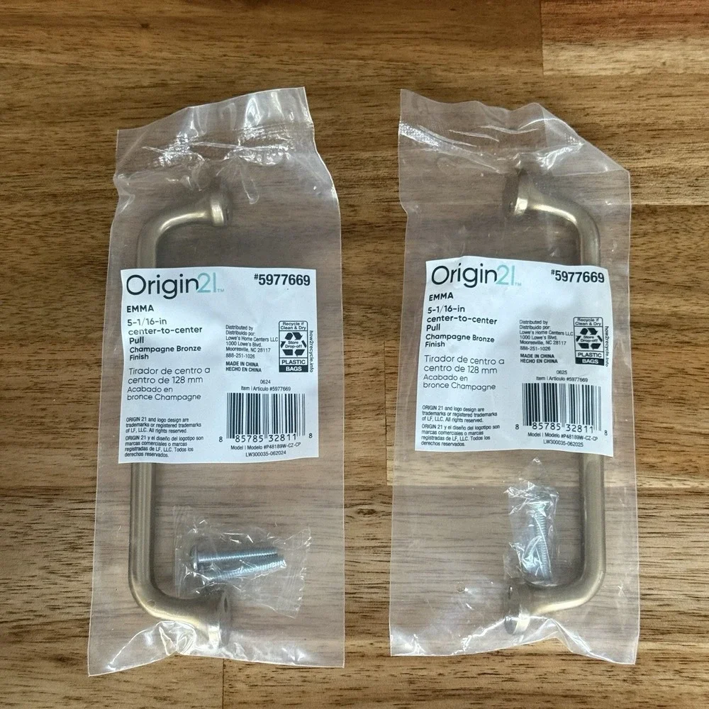 Origin 21 Emma 5-1/16-in 128mm Center to Center Champagne Bronze Drawer Pull 2pk